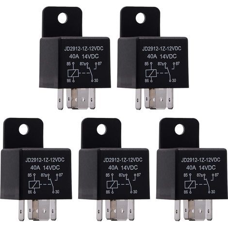 5 Pièces Relais 12V 40A 5 Broches Spdt, Modèle No .: JD2912-1Z-12VDC 40A 14VDC, Contacteur Relais commutateur Power, Auto Commutateurs, Relais Voiture (1/5)
