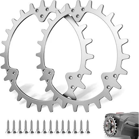 Crampons de traction en acier inoxydable pour tondeuse robot Husqvarna Automower 420/330/430X/435X/440/450X – Kit de pointes antidérapantes de 252 mm pour pneus de tondeuse robot, améliorant l'adhéren (1/3)