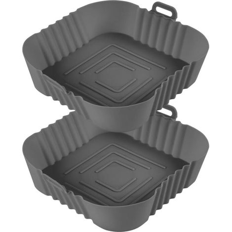 Air Fryer Pot en Silicone,2pcs 7.8inch Pot en Silicone pour Friteuse à Air Silicone Air Fryer Liner Air Fryer Basket, Air Fryer Rack Accessoire pour Air Fryer,Four