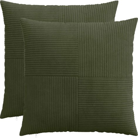 Kissenbezug 2 pcs ALMELO Grün 60 x 60 cm Cord vidaXL