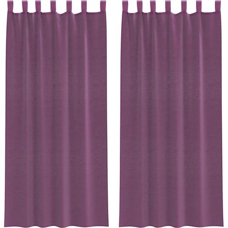 Maison Exclusive - Voile Vorhänge mit Schlaufen 2 Stk. Violett 14