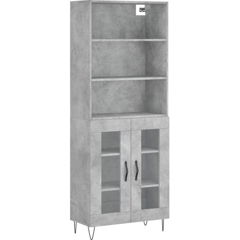 Buffet credenza cassettiera armadio mobile contenitore organizer cucina soggiorno salotto alto 69,5 x 34 x 180 cm legno ingegnerizzato grigio 020034621
