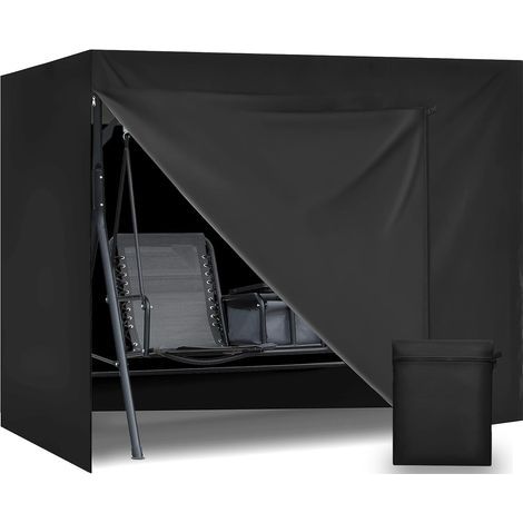 Housse de Balancelle de Jardin 3 Places, Balancelle Jardin Bache Exterieur Imperméable Anti-UV Coupe-Vent 420D Oxford pour Balancelle de Jardin, Hamac de Jardin, Chaise de Jardin (220x150x150cm)