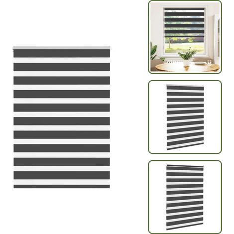 The Living Store Doppelrollo Schwarz 105x150 cm Stoffbreite 100,9 cm Polyester - Doppelrollo (1/5)