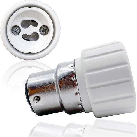 Adaptateur de culot B22 vers GU10, douille résistante à la chaleur, puissance maximale 500 W, jusqu'à 220 °C - Lot de 5 (1/5)
