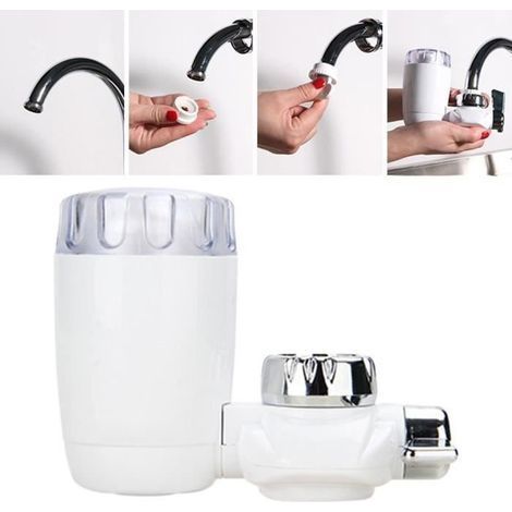 Wäschenetz, Wasserhahn-Wasserfilterset, zuverlässiger und sicherer Küchenwasserfilter – weiße Ausführung (1/3)