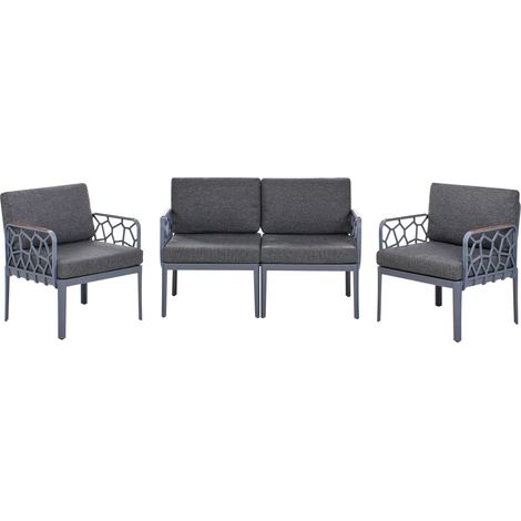 Garden Sofa Set 4 Seater ERICHE Dark Grey (1/5)