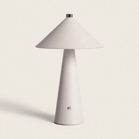Lampada da Tavolo LED 3W Portatile Cuoio e Metallo con Batteria USB Ricaricabile Nhalma