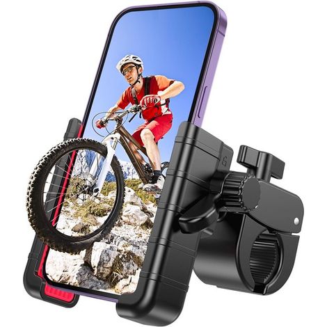 Supporto per cellulare da bicicletta, compatibile con fotocamere, rotazione a 360°, adatto a iPhone/Android da 4,5-7,0 pollici, per bici, moto e scooter. (1/5)