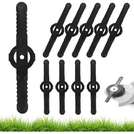 Ecleanfy - Lot de 10 lames plastiques 139 mm pour coupe-bordure - noir, trou 5 mm (1/5)