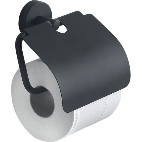 Portarotolo Coperto Acciaio Inox Nero Opaco Fissaggio A Muro  Violetta