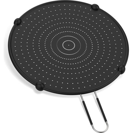 Pare-éclaboussures en silicone de 32 cm pour poêle, protection contre les projections d’huile, résistant à la chaleur (1/5)