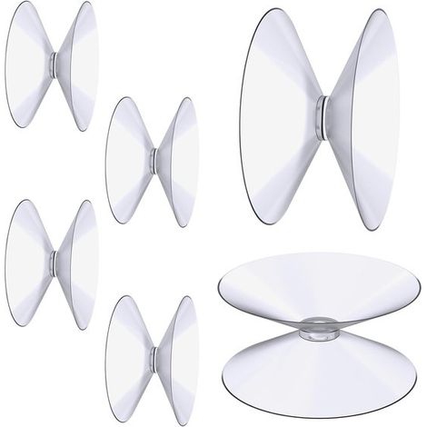 Ventose biadesive, 6 pezzi, ventose trasparenti da 4 cm, ventose in PVC extra resistenti, ventose isolanti per specchi da tavolo in vetro (1/5)