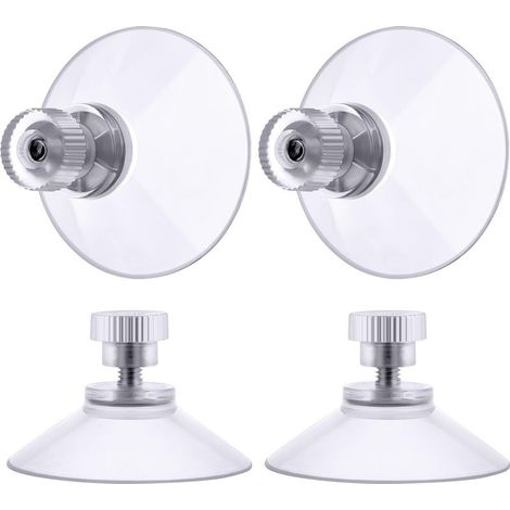 Filiyano-Ventouses à vis, lot de 4 ventouses transparentes de 50 mm avec filetage, ventouses isolantes extra-fortes en PVC pour la suspension de (1/5)
