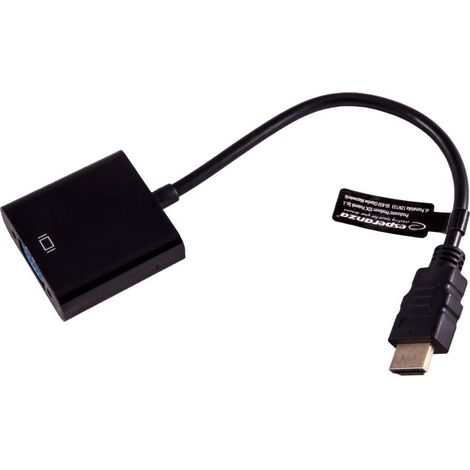 Adaptateur HDMI vers VGA - VOLY - 20CM - Noir - Conversion HDMI vers VGA - Connecteur VGA