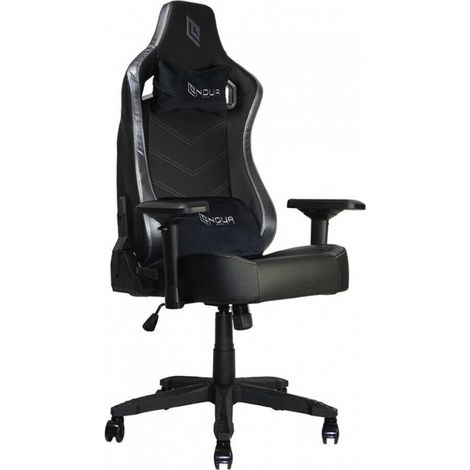 Sedia Ufficio/Gaming NOUA LOU L7 in Pelle Black/Silver con Braccioli 4D e Schienale Inclinabile (1/4)