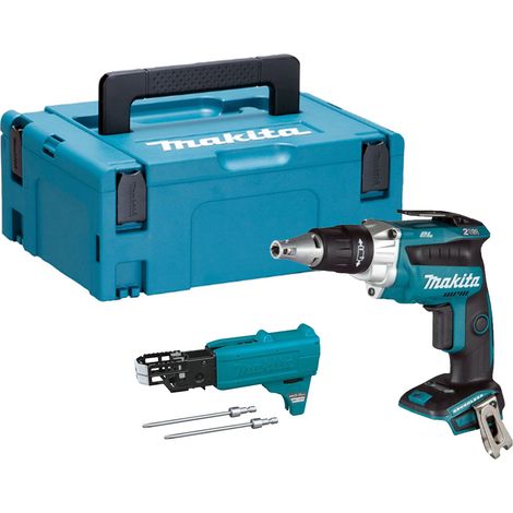 Makita DFS250ZJC LXT 18V Brushless Drywall Screwdriver - Body Only in Makpac 2 Case & 191G73-7 Auto feed Attachment (1/4)