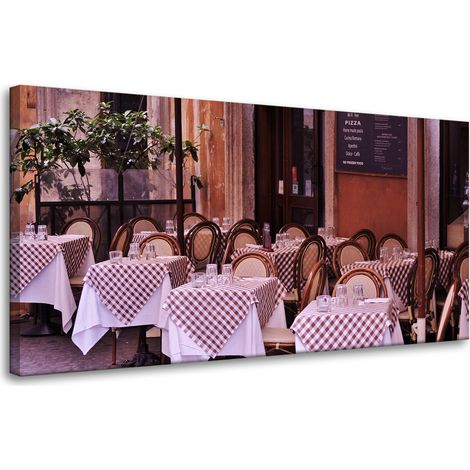 Lienzo impreso Restaurante Cafetería 80x40 cm