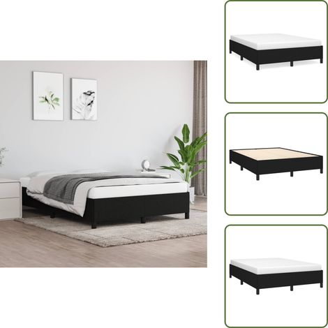 Bettgestell ohne Matratze Schwarz 140x200 cm Stoff - Bettrahmen - Doppelbett - Boxspringbetten - Lattenrost - Schlafzimmermöbel (1/5)