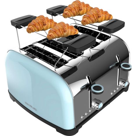 Grille-pain Bleu Inox 4 Fentes 1700W (1/2)
