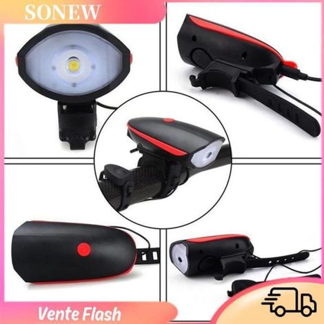Ensemble Phares Vélo - Klaxon 120 dB - Étanche ABS - Rechargeable USB - Pour Vélo Urbain et Sportif - 1 Pièce (1/5)