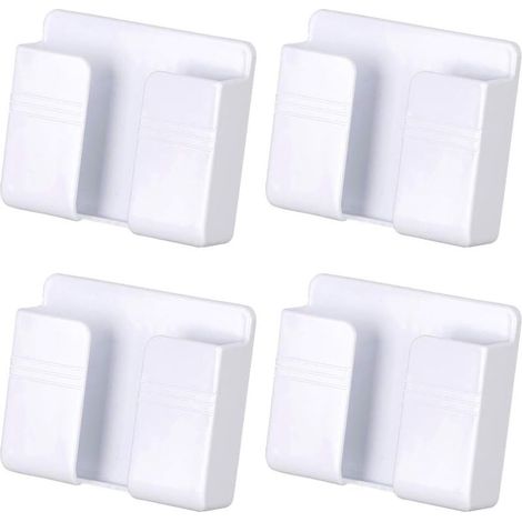 99 x 28 x 86mm, (Blanc) 4pcs support de stockage mural domestique pâte support de charge de téléphone portable rangement multifonctionnel et stoc (1/5)