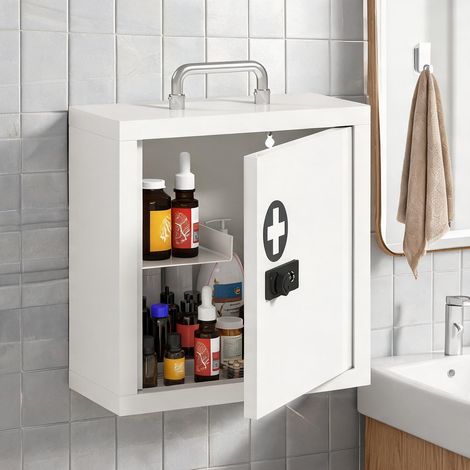 Meuble de salle de bain weiß en edelstahl 30 x 14 x 30 cm (1/5)