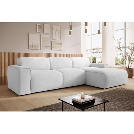 AX LIVING Couch Sofa L Form Didim mini Weiß 310 cm stilvoll R