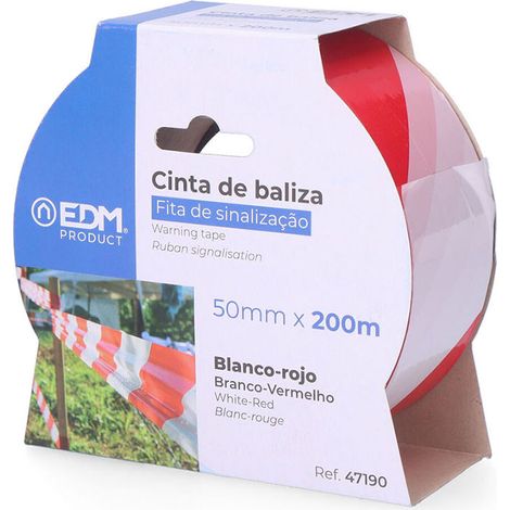 Cinta de baliza blanca/roja 200m x 50mm edm (1/2)