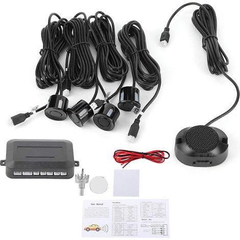 Kit d'assistance au stationnement avec radar de recul et alarme sonore, comprenant un capteur de stationnement et un avertisseur sonore. (1/4)