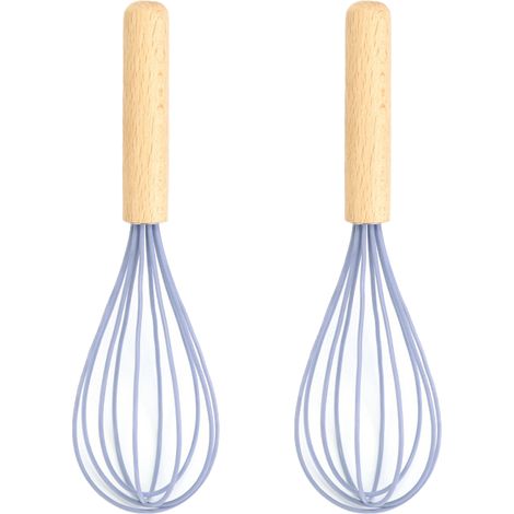 Fouet En Silicone - Manche En Bois - Pour Oeufs Blancs Oeufs Liquides Pates Sauces Gravies - 1 Pièce (1/5)