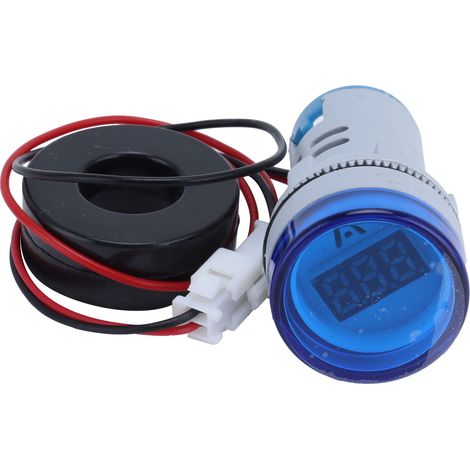 Compteur numérique de courant Ampèremètre circulaire précis Voyant lumineux AC 220V AD16-22DSA Bleu (1/5)