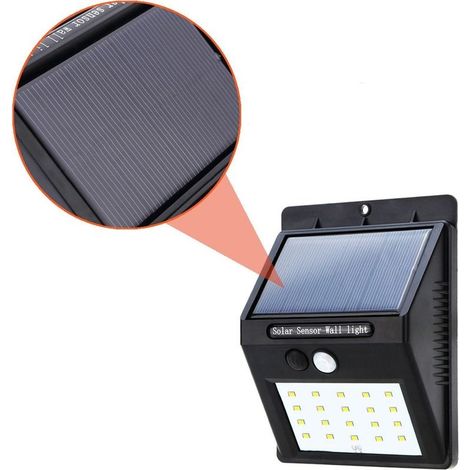 Projecteur 20 Led Avec Panneau Solaire, Détecteur De Mouvement Et Crépuscule (1/5)