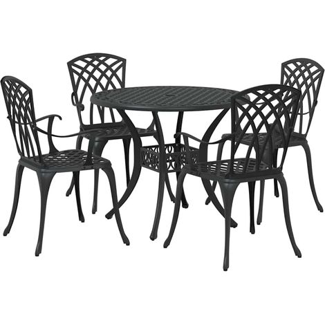 Maison Exclusive - Garten Essgruppe 5 pcs Schwarz Aluminium