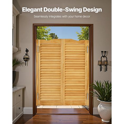 Porte Battante Double, 805x28x1060 mm, Porte Saloon en Bois de Pin avec Charnières, Quincaillerie, Facile à Installer, pour Couloir… (1/5)