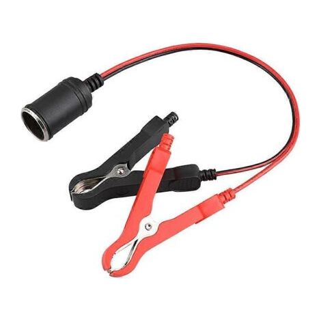 Pince de batterie avec adaptateur allume-cigare femelle pour voiture (1/5)