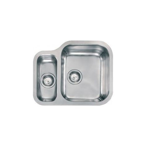 CM 011958DCSSP Cinzia Lavello Sottopiano 2 Vasche Acciaio Inox Rettangolare (57,7x47x19 cm) colore Acciaio inox (1/5)