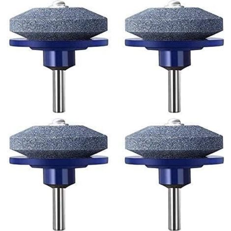 4 Pack Lawnmower Blade Sharpener, Universal Rotary Lawn Mower Sharpener Blade Wheel Stone for Almost All Power Drill Hand Drill