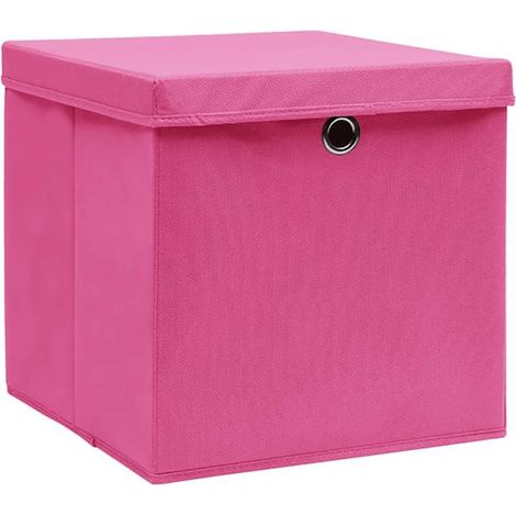 Maison Exclusive - Boîtes de rangement avec couvercles 10 pcs 28x28x28 cm Rose (1/5)