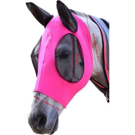 Masque anti-mouches avec protection des oreilles, confortable, respirant, protection UV, rose 2025 (1/5)