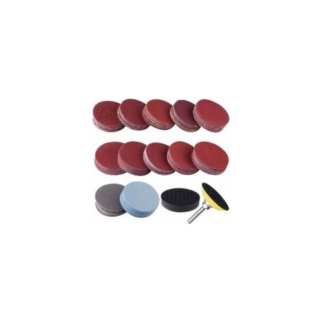 120 disques abrasifs, 50 mm, grains 60, 80, 100, 180, 240, 400, 600, 800, 1000, 1200, 2000, 3000 pour meulage, fraisage, gravure - Crezuo (1/4)