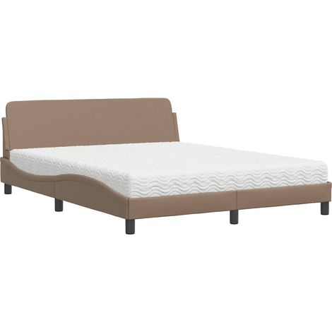 Maison Exclusive - Bett mit Matratze "Dover" Cappuccino-Braun 160 (1/5)
