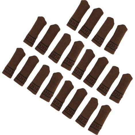 Lot de 20 protège-pieds de chaises et de tables, tapis de sol épais en maille insonorisante, marron, anti-rayures (1/5)