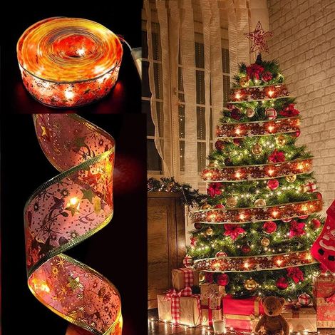 Ruban Lumineux pour Sapin de Noël, 10m 100 LED Rouge Bordure Fil, Guirlande Féerique pour Arbre de Noël, Mariage, Anniversaire, Décoration Maison Fête (1/5)