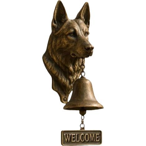 Dekorative Hunde-Türklingel, Vintage-Bronze-Design, Wandmontage, für Garten, Hof, Haus (1/5)