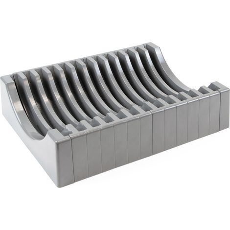 Porte-Assiettes pour Meuble avec capacité 13 Assiettes, Organiseur d’Assiettes pour Meubles, Plastique Gris (1/5)