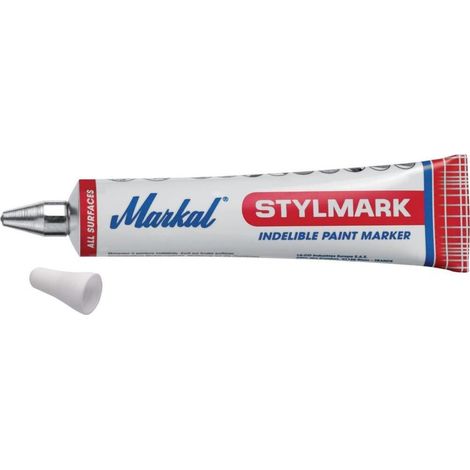 Stylmark Marqueur, Pointe bille 3 mm en acier, Blanc, 1 Unité (Lot de 1) (1/3)