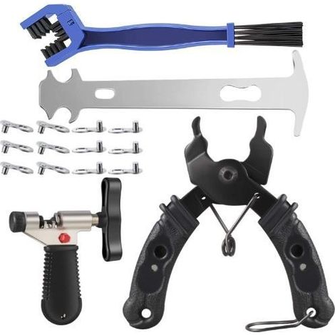 Kit de Pince à Chaîne Miniature, Outil de Réparation de Chaîne de Vélo, Pied-de-Biche pour Chaîne de VTT, Dérive-Chaîne et Démonte-Chaîne (1/4)