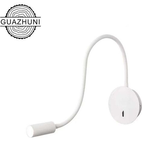 Applique murale Liseuse Applique Murale 3W LED 3000K Lampe de Lecture Col de Cygne Lampe, (Blanc)