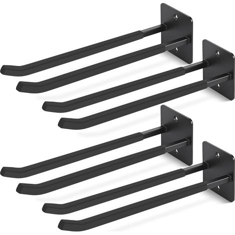 Crochets de garage extra-larges de 14 pouces – Lot de 4 organisateurs muraux robustes pour garage – Crochets de rangement utilitaires longs pour suspendre pneus, chaises, échelles, outils de jardin. (1/5)
